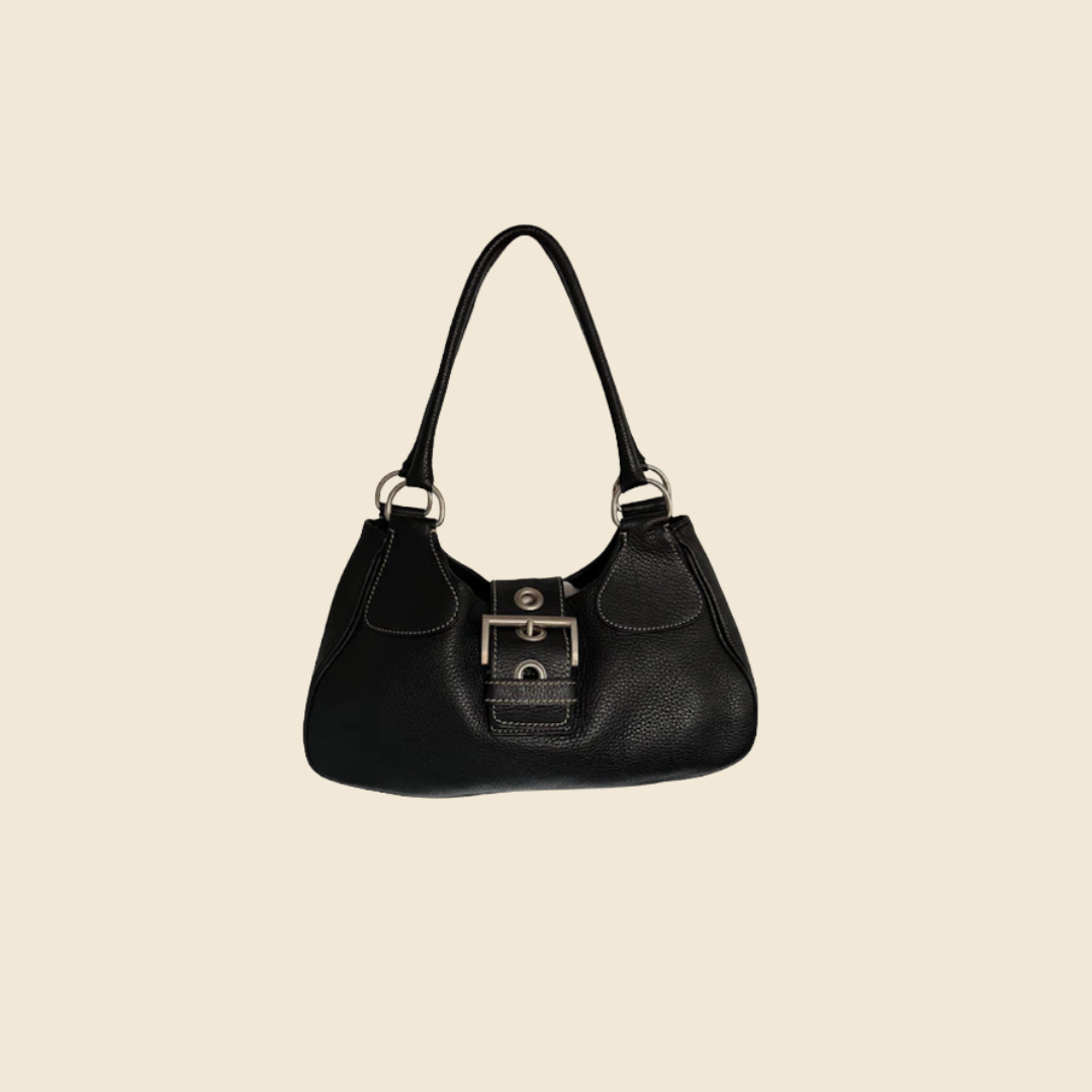 PRADA TAN & BLACK BELTED SHOULDER BAG – RDB