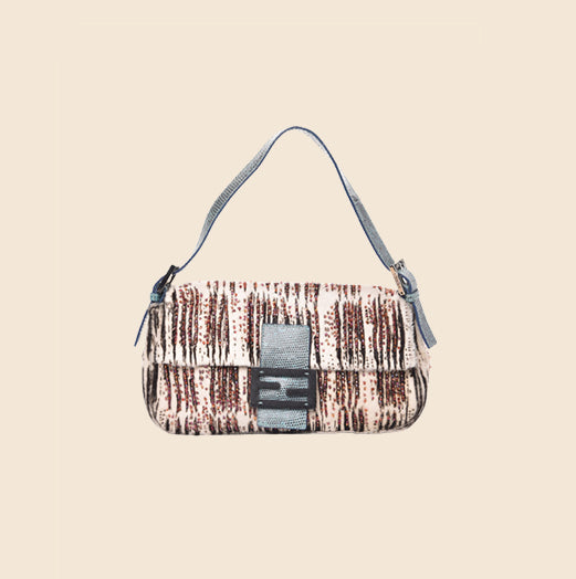 Fendi Pony Hair Printed Mamma Baguette - Marmalade