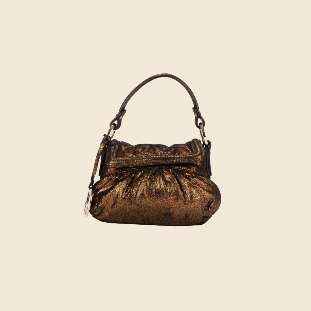 FENDI BROWN METALLIC MINI CHEF BAGUETTE RDB