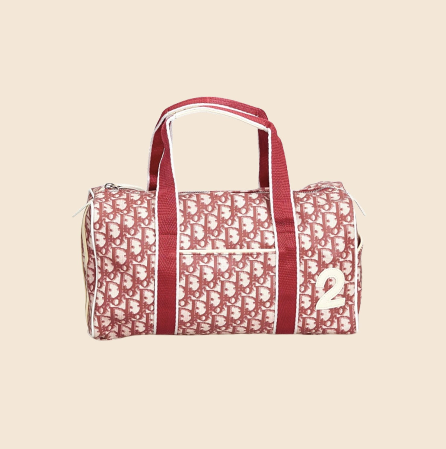 Dior Women's Vintage Burgundy Trotter Duffle Bag For Sale at 1stDibs