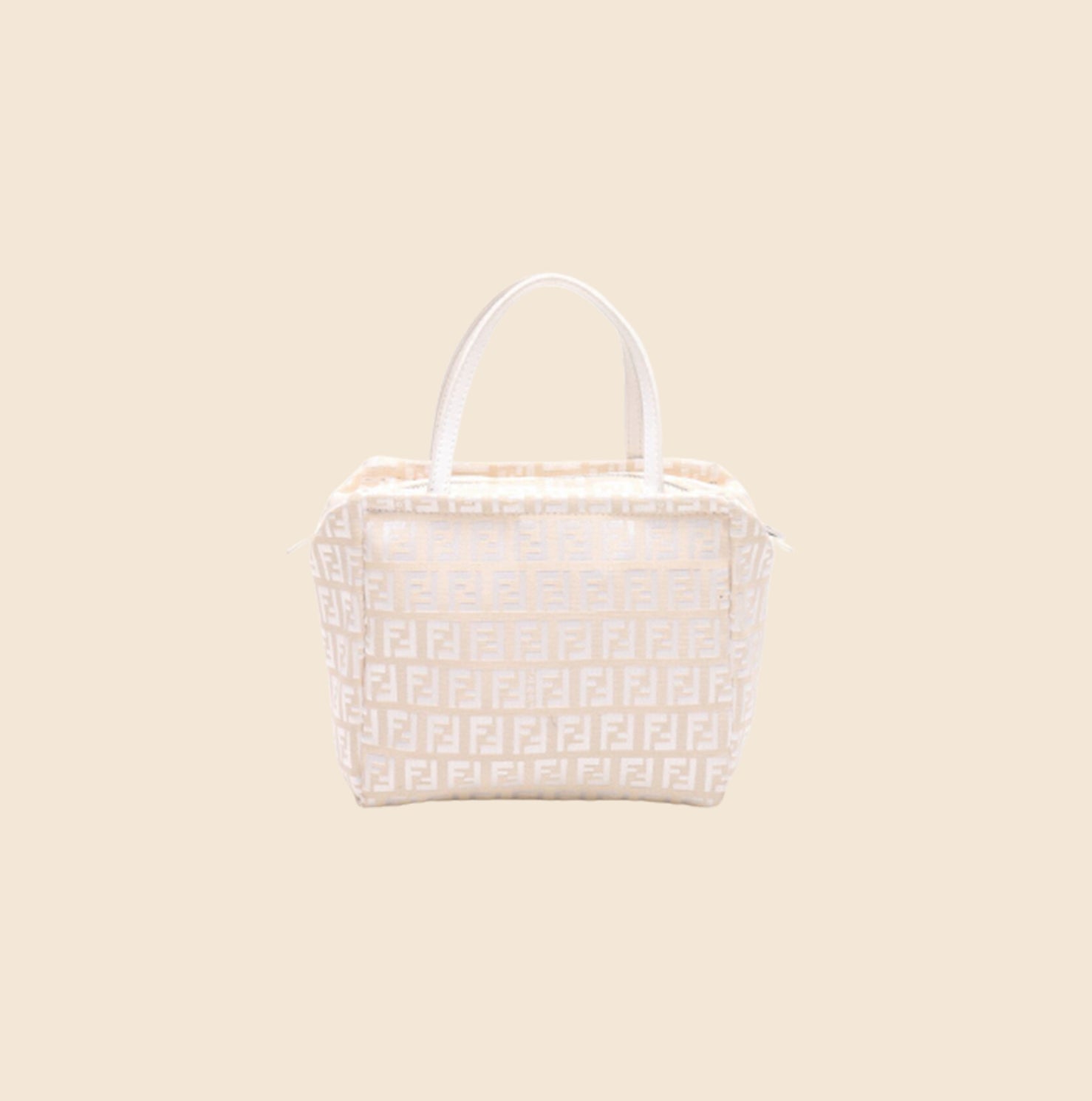 FENDI: Peekaboo FF jacquard tote bag - Yellow Cream