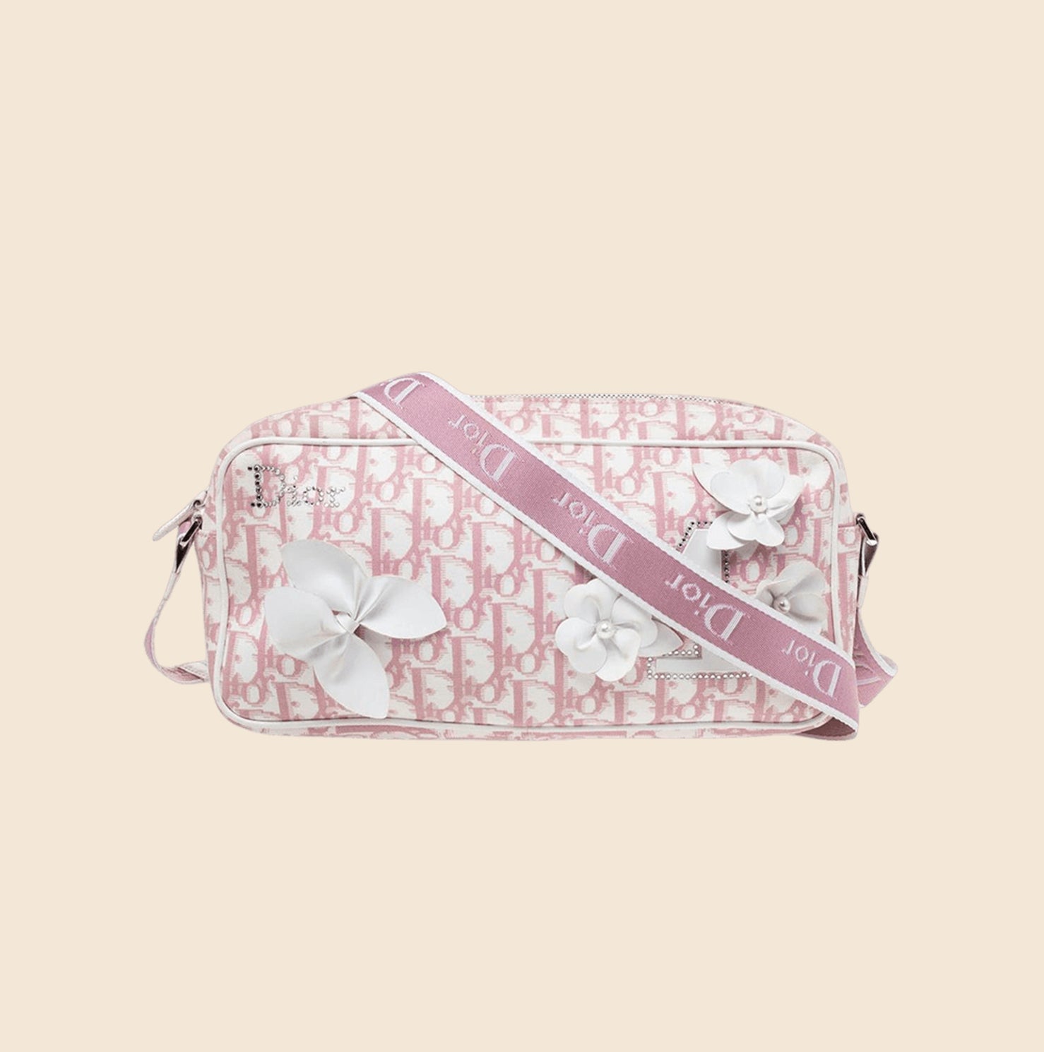Vintage Christian Dior pink oblique monogram trotter handbag for