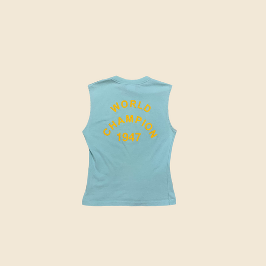 CHRISTIAN DIOR PALE BLUE "J'ADORE DIOR" SLEEVELESS TANK TOP