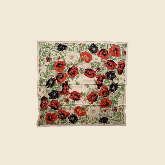 CHRISTIAN DIOR SILK FLOWER PRINT SCARF