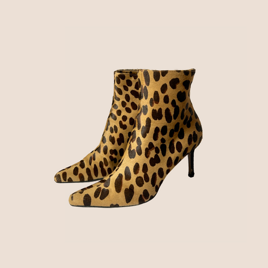 CHRISTIAN DIOR 2000 LEOPARD PRINT PONY HAIR BOOTS