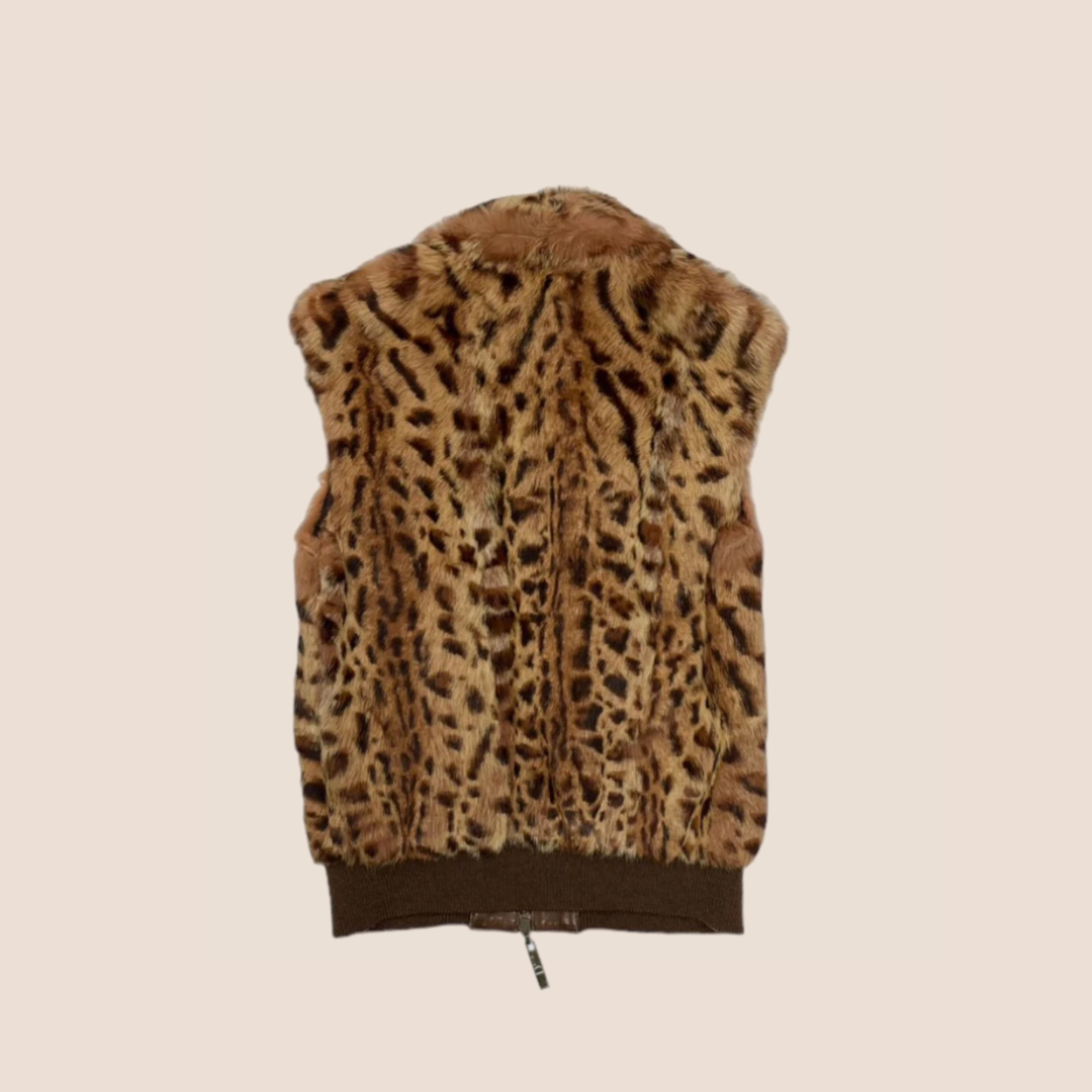 CHRISTIAN DIOR AW 2004 CHEETAH PRINT FUR VEST