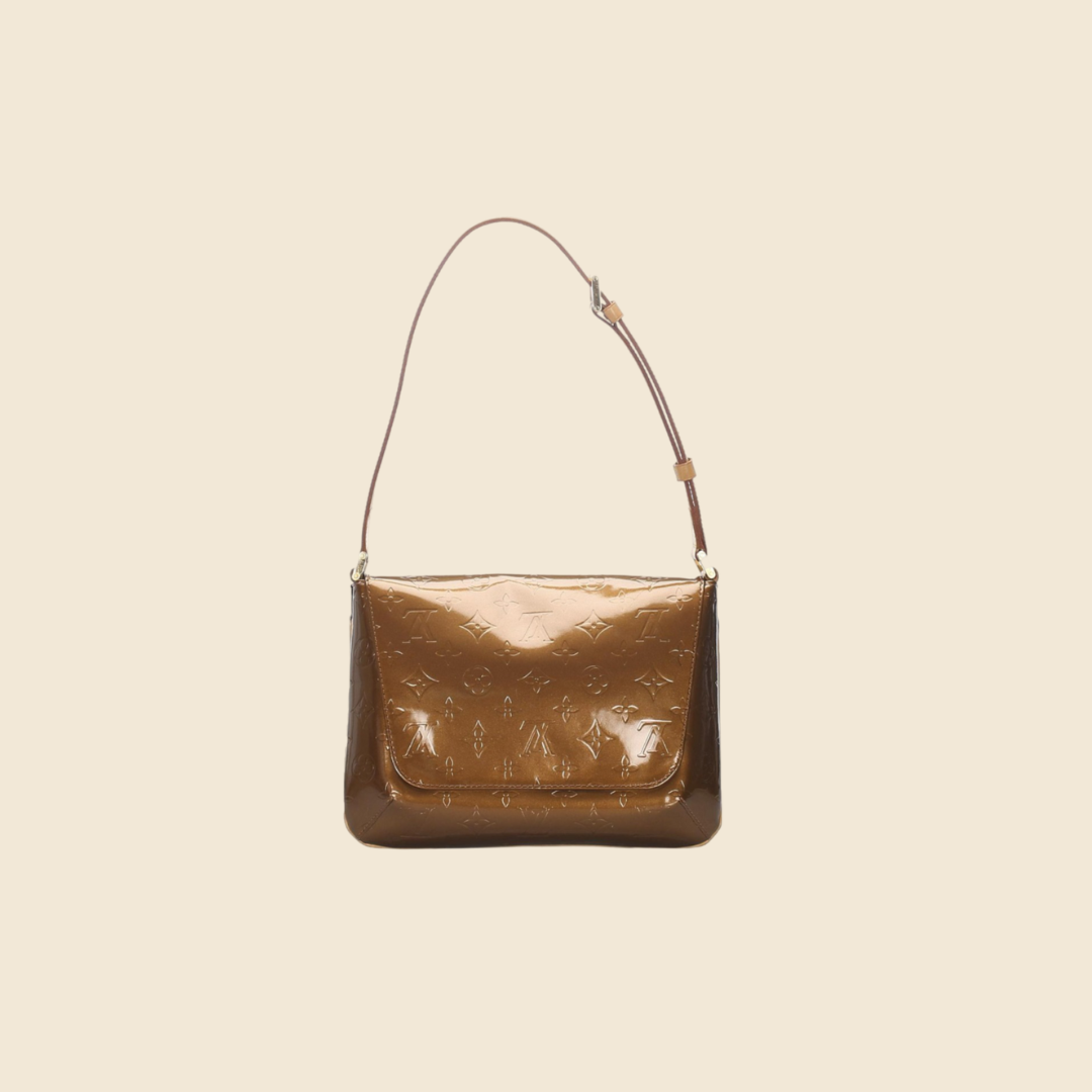 LOUIS VUITTON BRONZE VERNIS THOMPSON STREET BAG