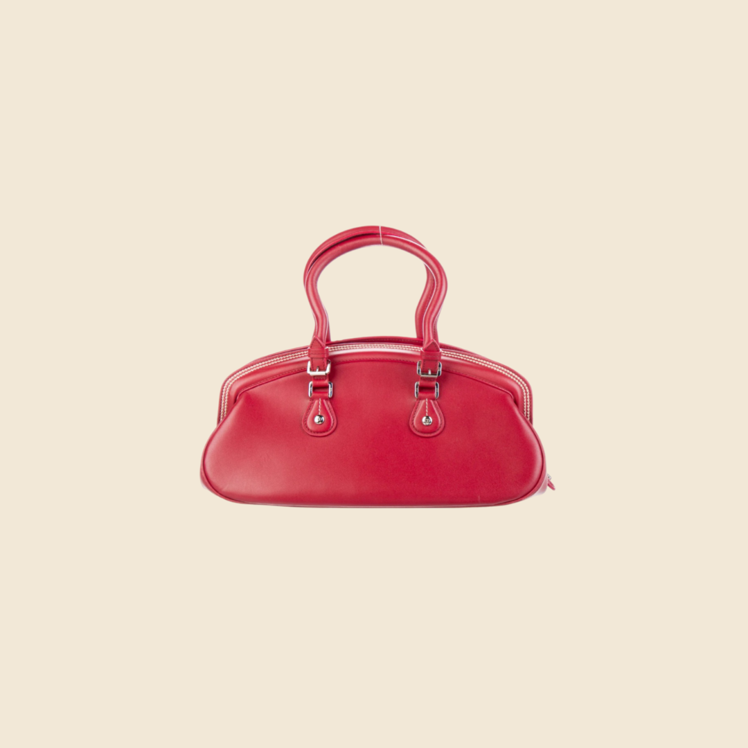 CHRISTIAN DIOR 2005 RED LEATHER DETECTIVE BAG