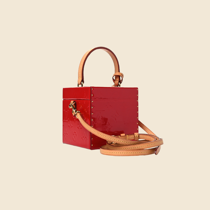 Louis Vuitton Vernis Bleecker Mini Boot Clutch Box Mini Bag at