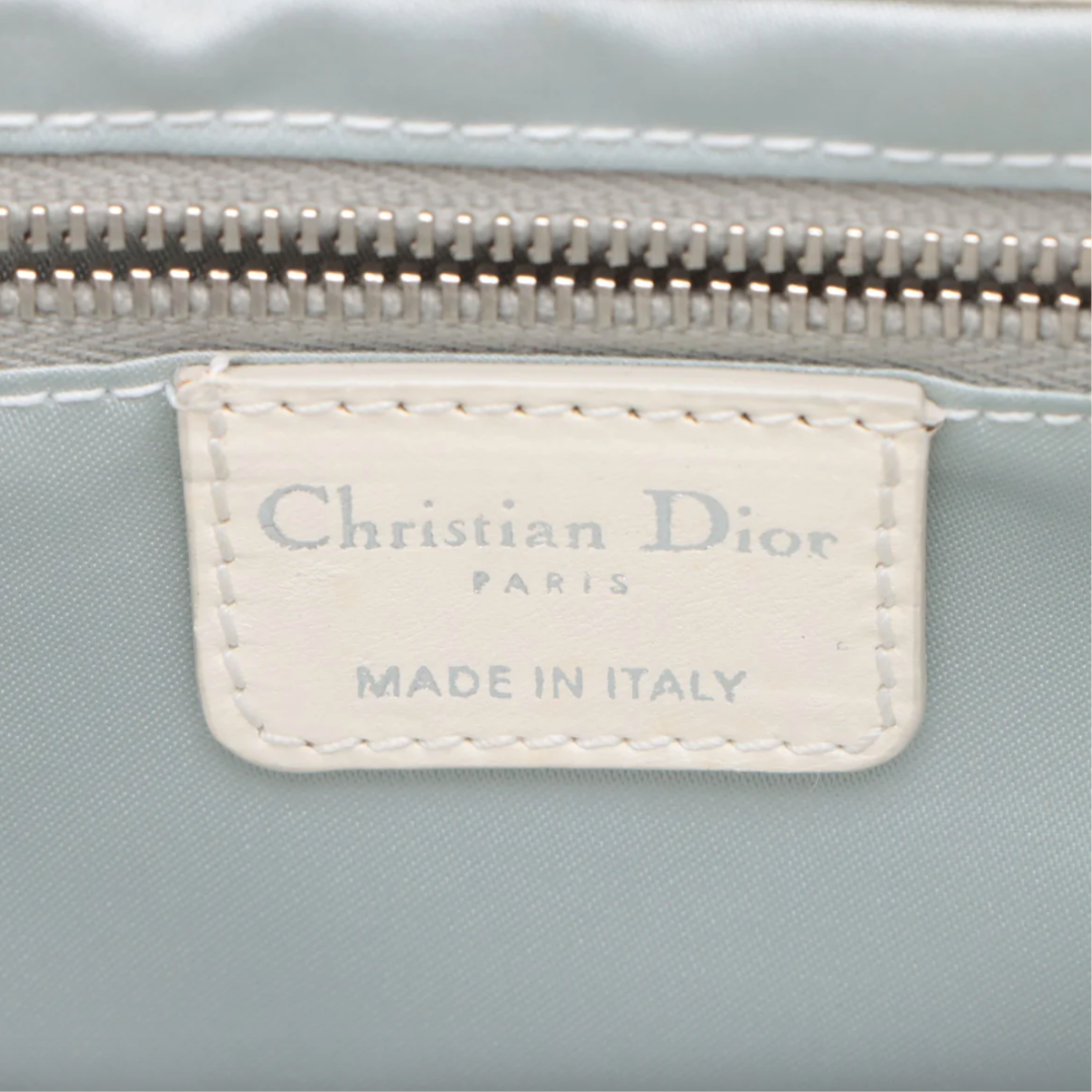 CHRISTIAN DIOR 2005 WHITE & GREY ROMANTIQUE BAGUETTE BAG