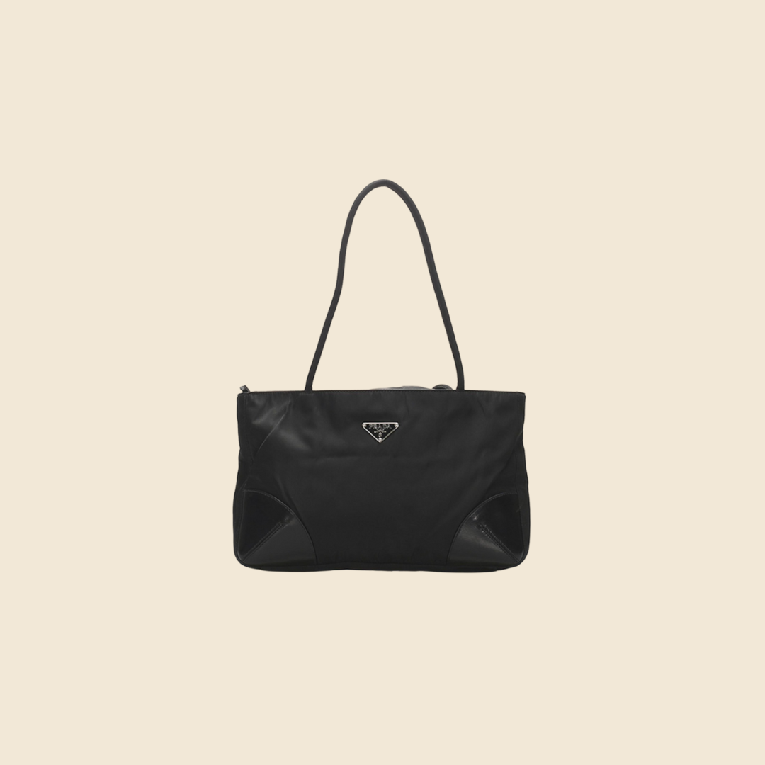 PRADA 00s BLACK TESSUTO TOTE BAG