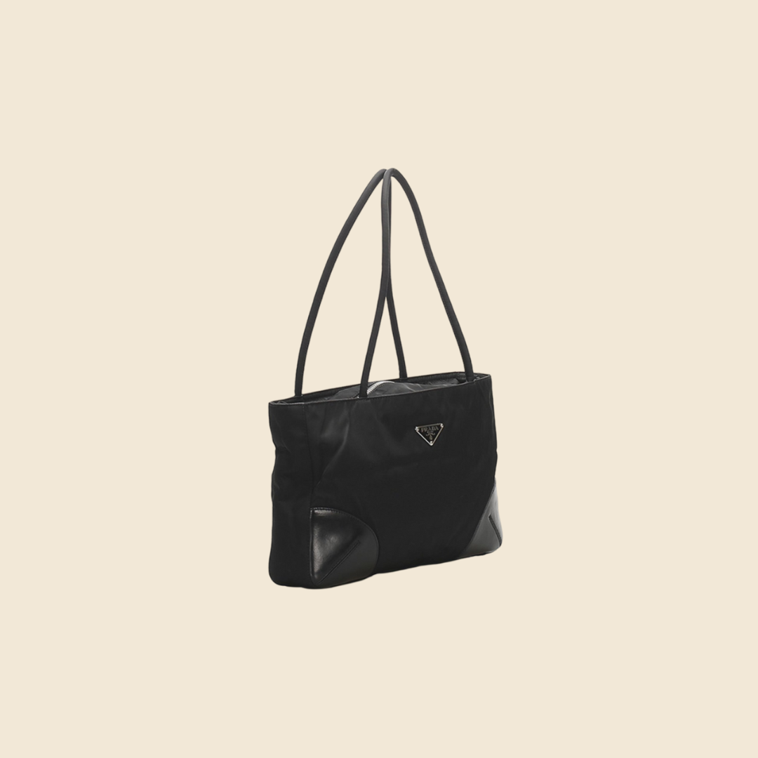 PRADA 00s BLACK TESSUTO TOTE BAG