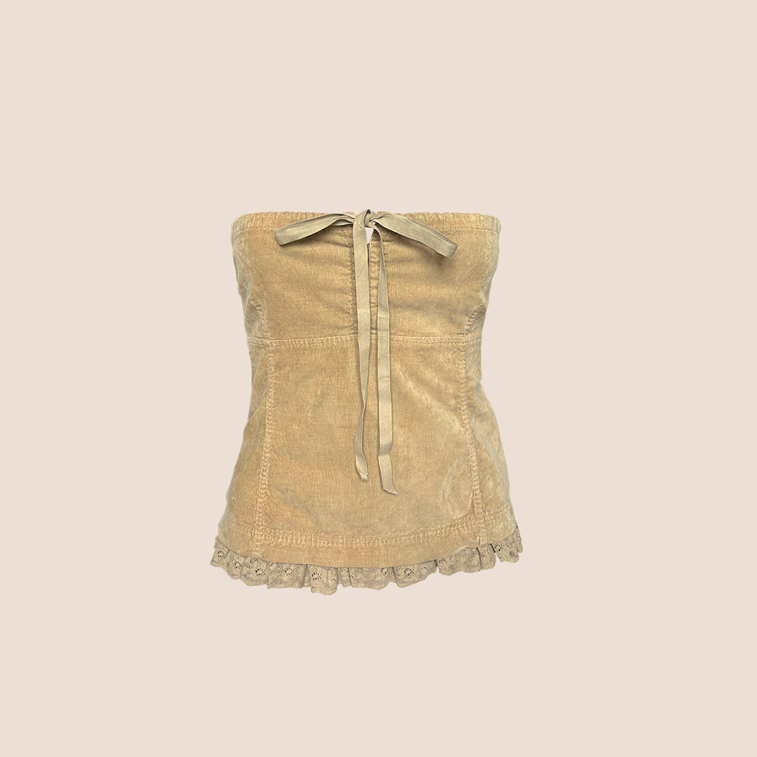 MIU MIU CORDOROY CORSET STYLE TOP