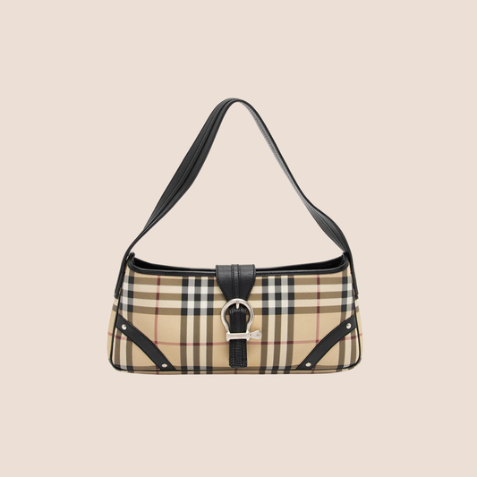 BURBERRY 90s NOVA CHECK BUCKLE SHOULDER BAG