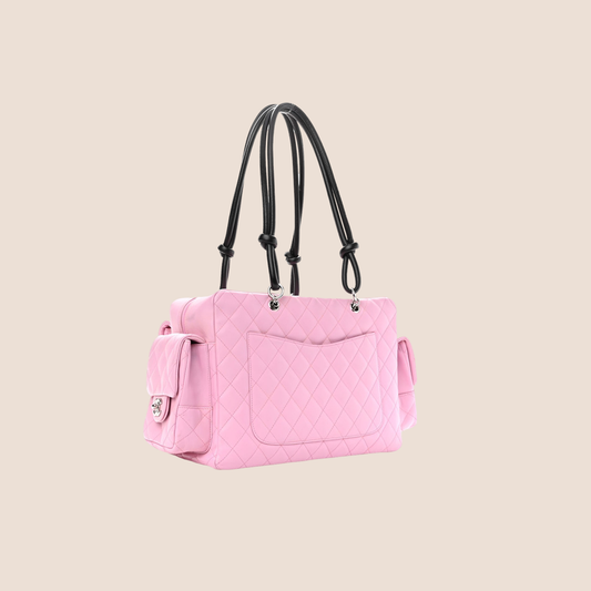 CHANEL PINK QUILTED CAMBON MULTIPOCKET REPORTER BAG