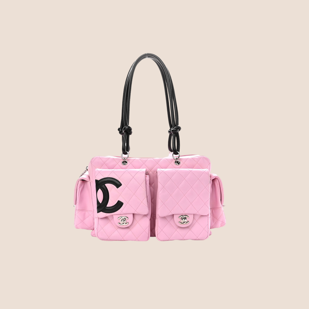 CHANEL PINK QUILTED CAMBON MULTIPOCKET REPORTER BAG