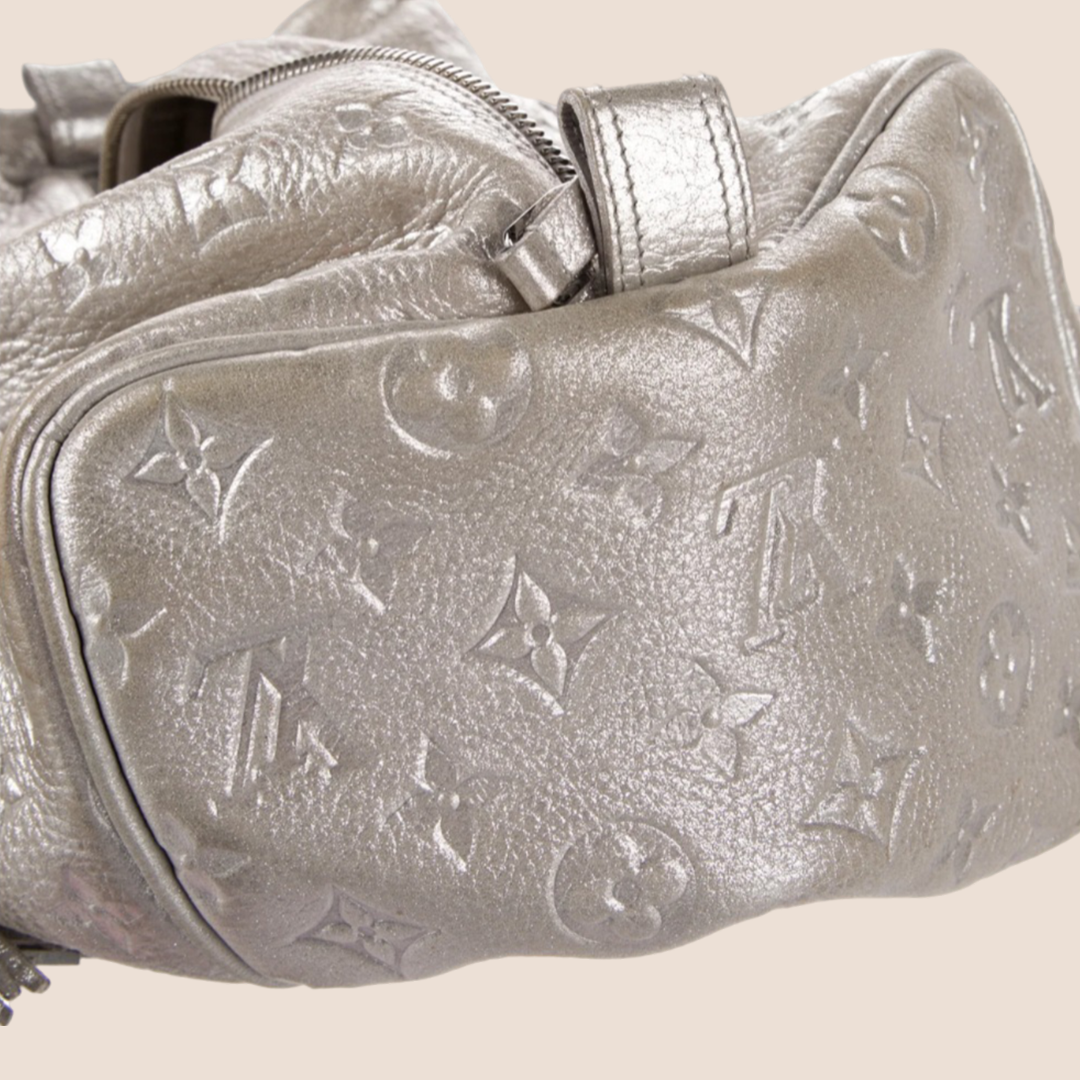 LOUIS VUITTON SILVER MONOGRAM SHIMMER COMETE BAG