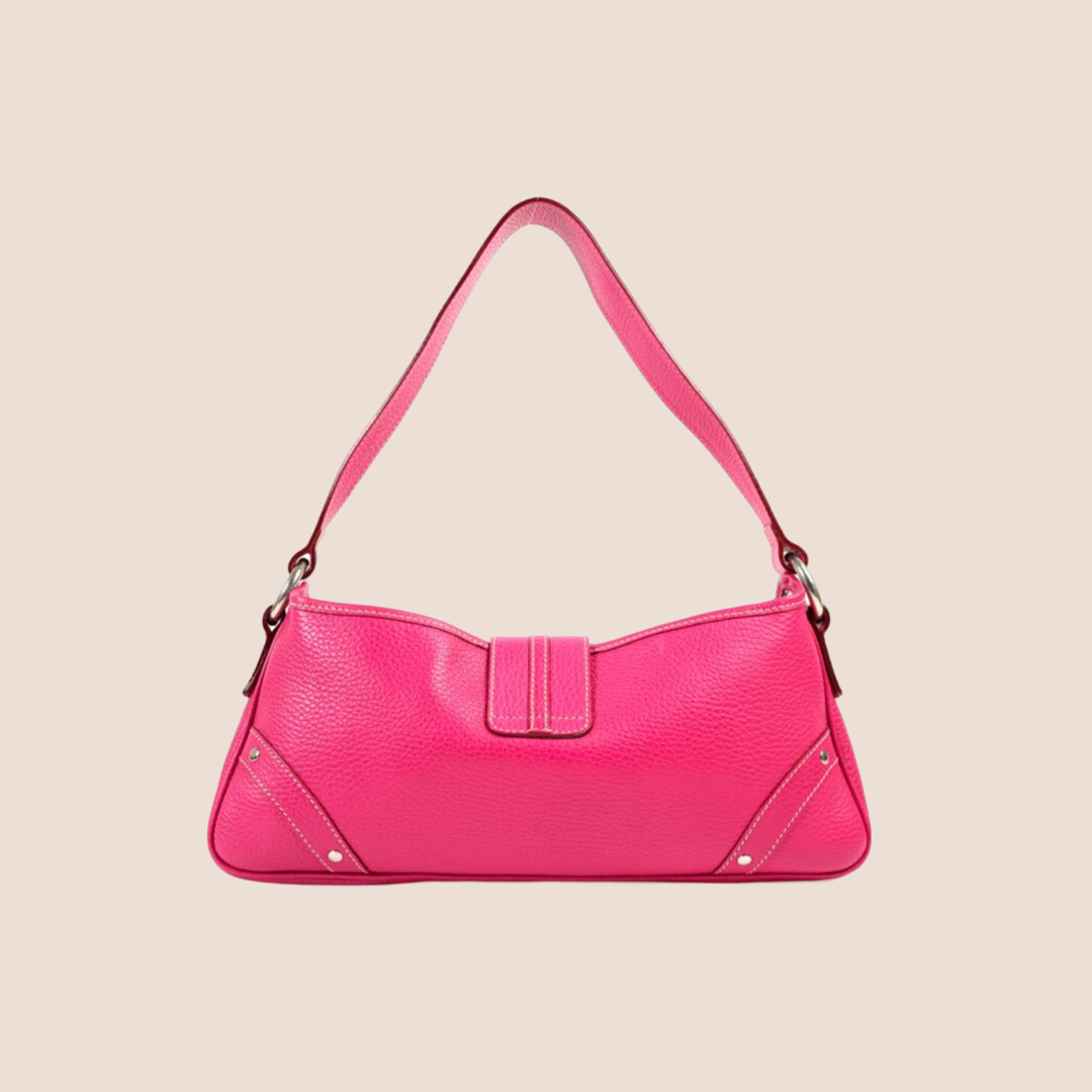 BURBERRY 2000s PINK LEATHER BAGUETTE BAG