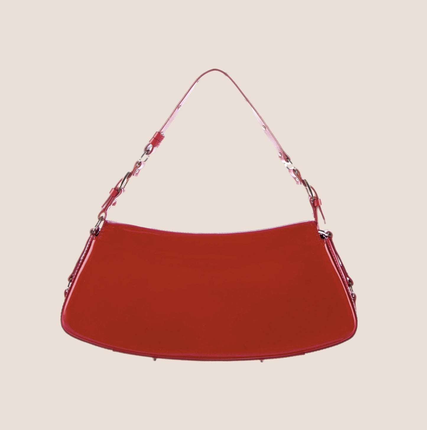 CHRISTIAN DIOR 2003 RED LEATHER BONDAGE BAG