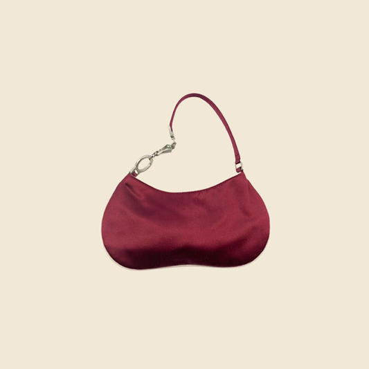 Burgundy red velvet and gold evening clutch bag, floral handbag