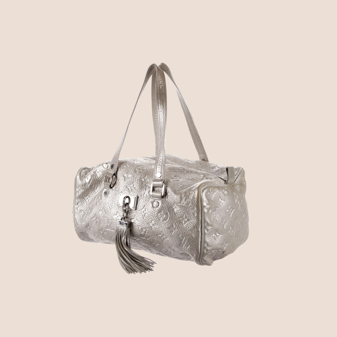 LOUIS VUITTON SILVER MONOGRAM SHIMMER COMETE BAG