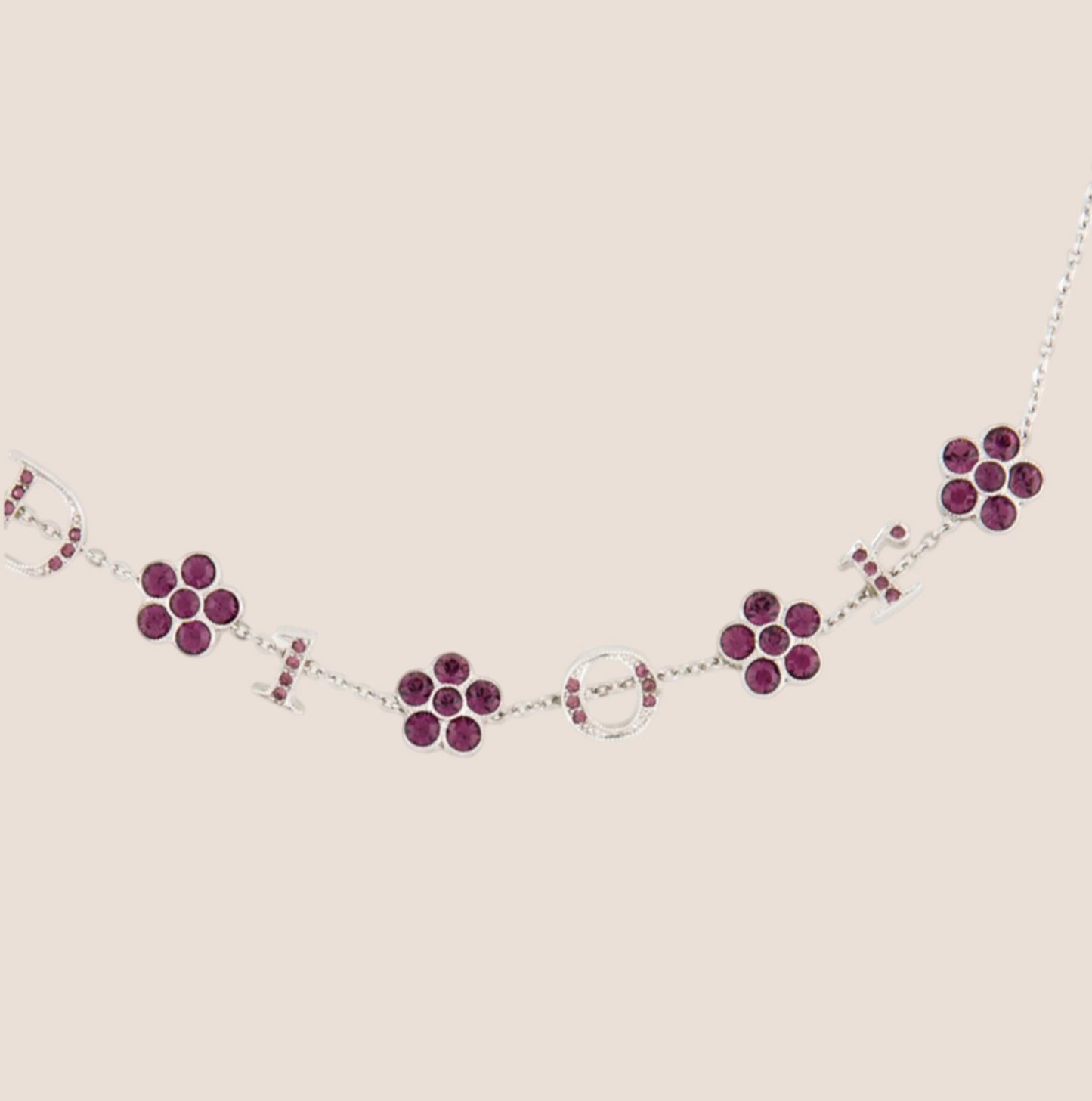 CHRISTIAN DIOR CRYSTAL FLORAL CHOKER NECKLACE