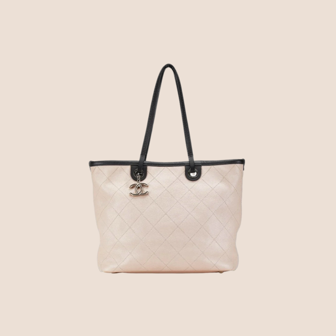 CHANEL RESORT BEIGE CAVIAR ON THE ROAD TOTE BAG