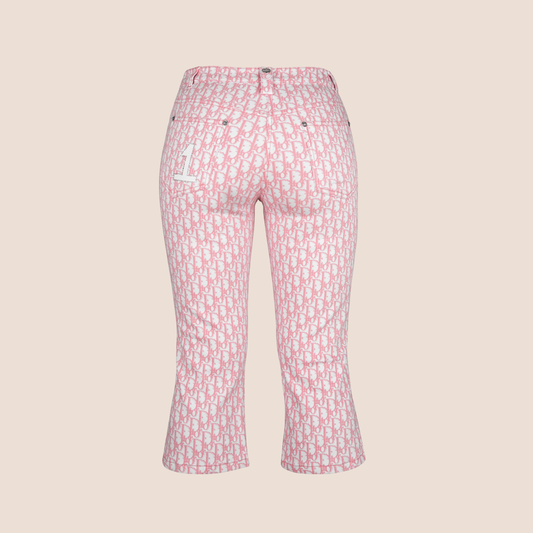 CHRISTIAN DIOR 2004 GIRLY PINK TROTTER CROPPED PANTS