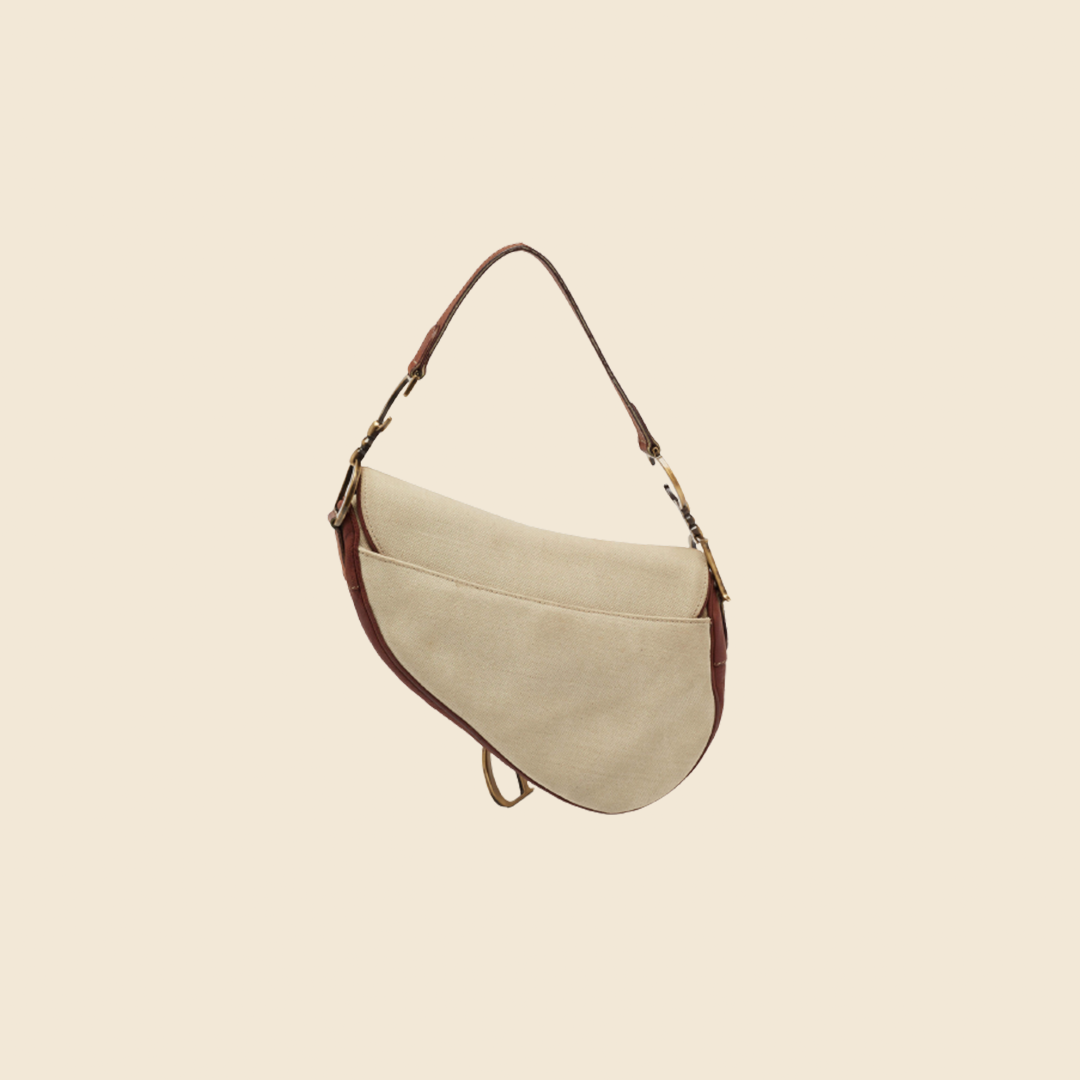 Dior Brown Oblique Canvas and Leather Saddle Bag Dior