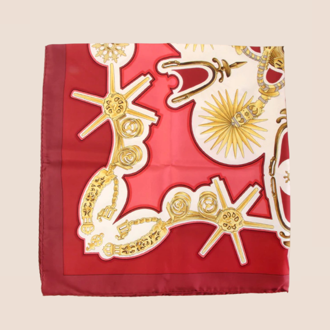 HERMÈS 1996 EPERONS D'OR SILK SCARF