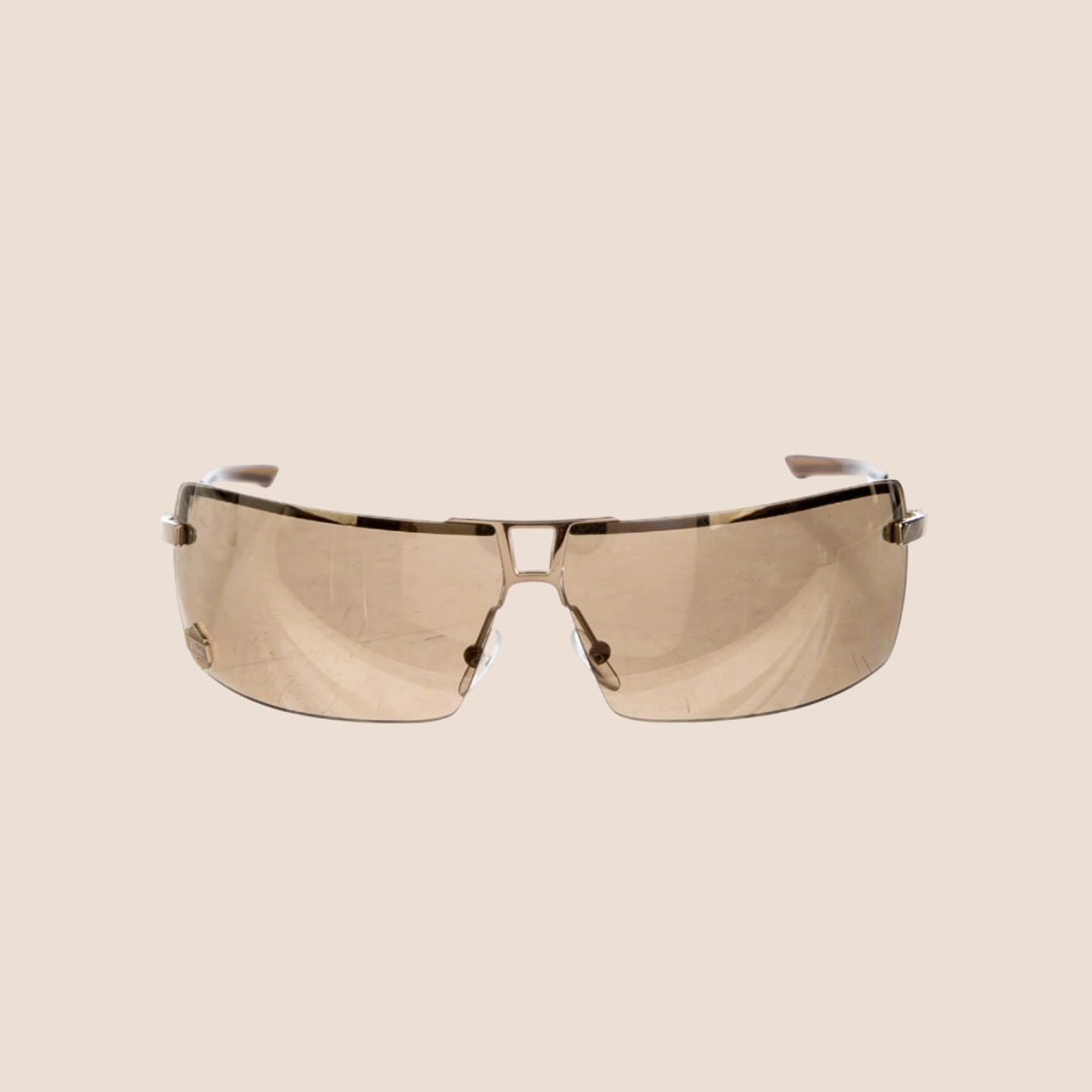 CHRISTIAN DIOR 00s GOLD-TONE STUNT SUNGLASSES