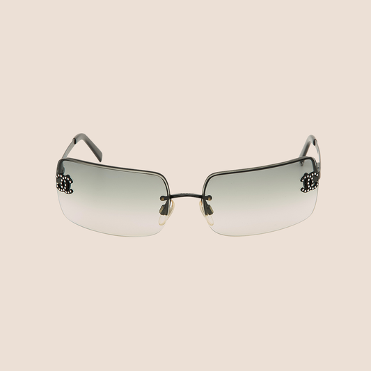 CHANEL 90s RIMLESS CC CRYSTAL SUNGLASSES