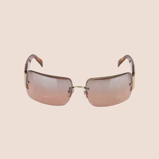 CHANEL GRADIENT BROWN SWAROVSKI CRYSTAL SUNGLASSES