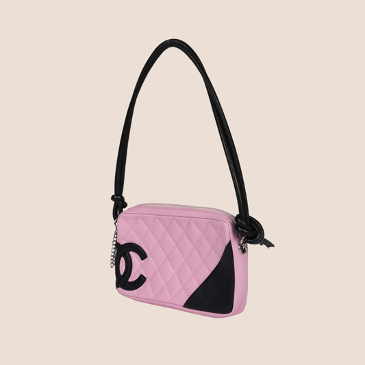 CHANEL PINK CAMBON QUILTED LEATHER BAG