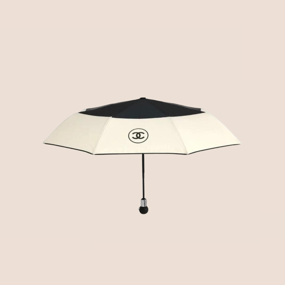 CHANEL CC BEIGE LOGO UMBRELLA