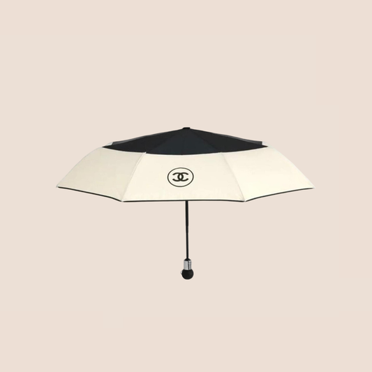 CHANEL CC BEIGE LOGO UMBRELLA