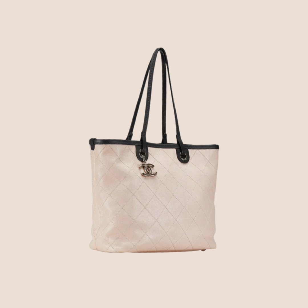 CHANEL RESORT BEIGE CAVIAR ON THE ROAD TOTE BAG