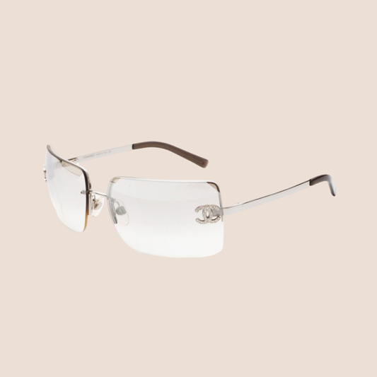 CHANEL CC CRYSTAL LOGO TINTED SUNGLASSES