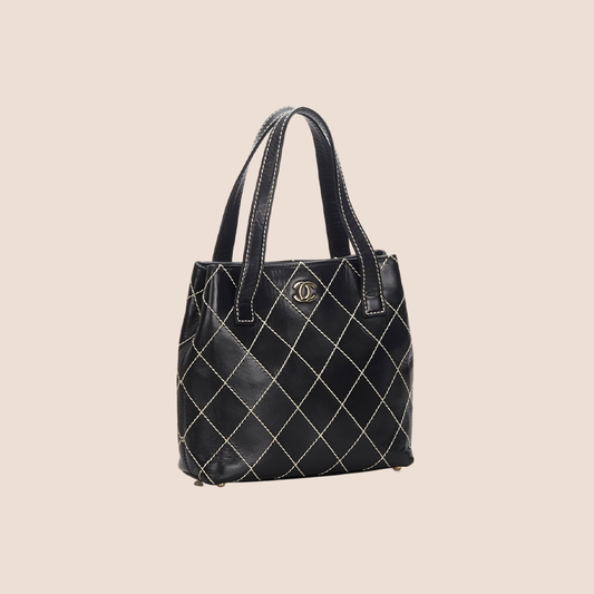 CHANEL BLACK SURPIQUE TOTE