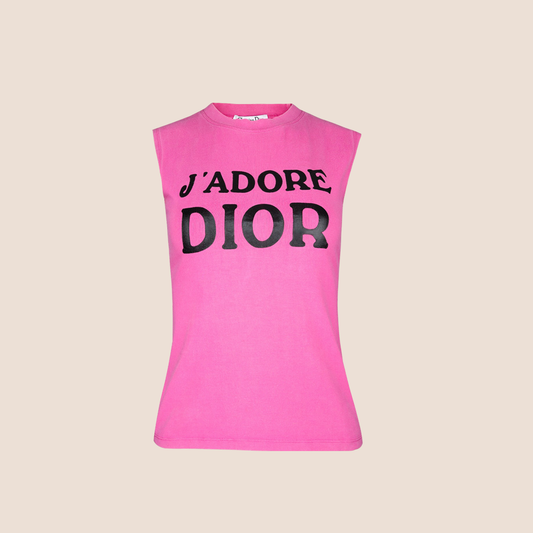 CHRISTIAN DIOR FUCHSIA "J'ADORE DIOR" SLEEVELESS TANK TOP