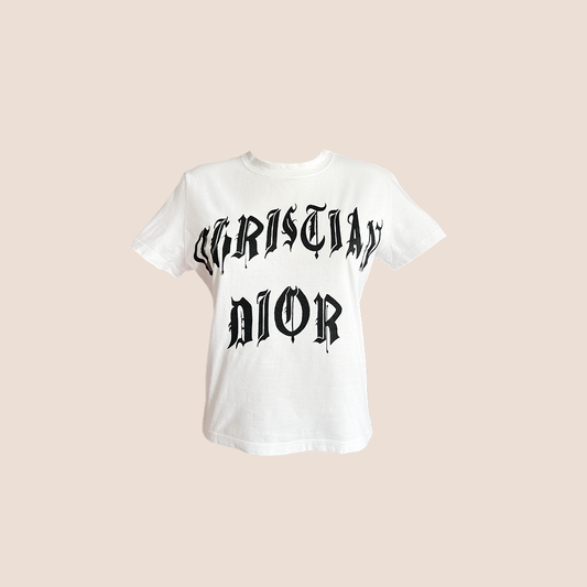 CHRISTIAN DIOR SPRING 2002 RUNWAY GOTHIC LOGO T-SHIRT