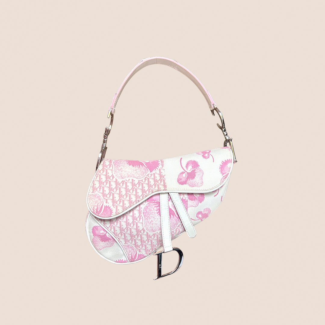 CHRISTIAN DIOR 2004 GIRLY PINK TROTTER SADDLE BAG