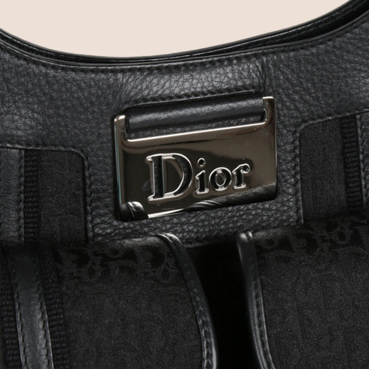 CHRISTIAN DIOR BLACK CANVAS STREET CHIC MULTIPOCKET BAG