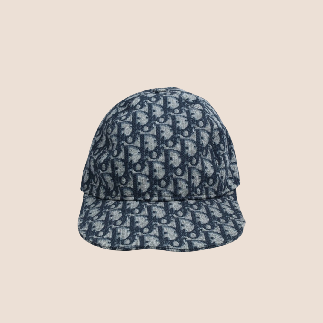 CHRISTIAN DIOR NAVY BLUE TROTTER LOGO CAP