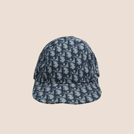 CHRISTIAN DIOR NAVY BLUE TROTTER LOGO CAP