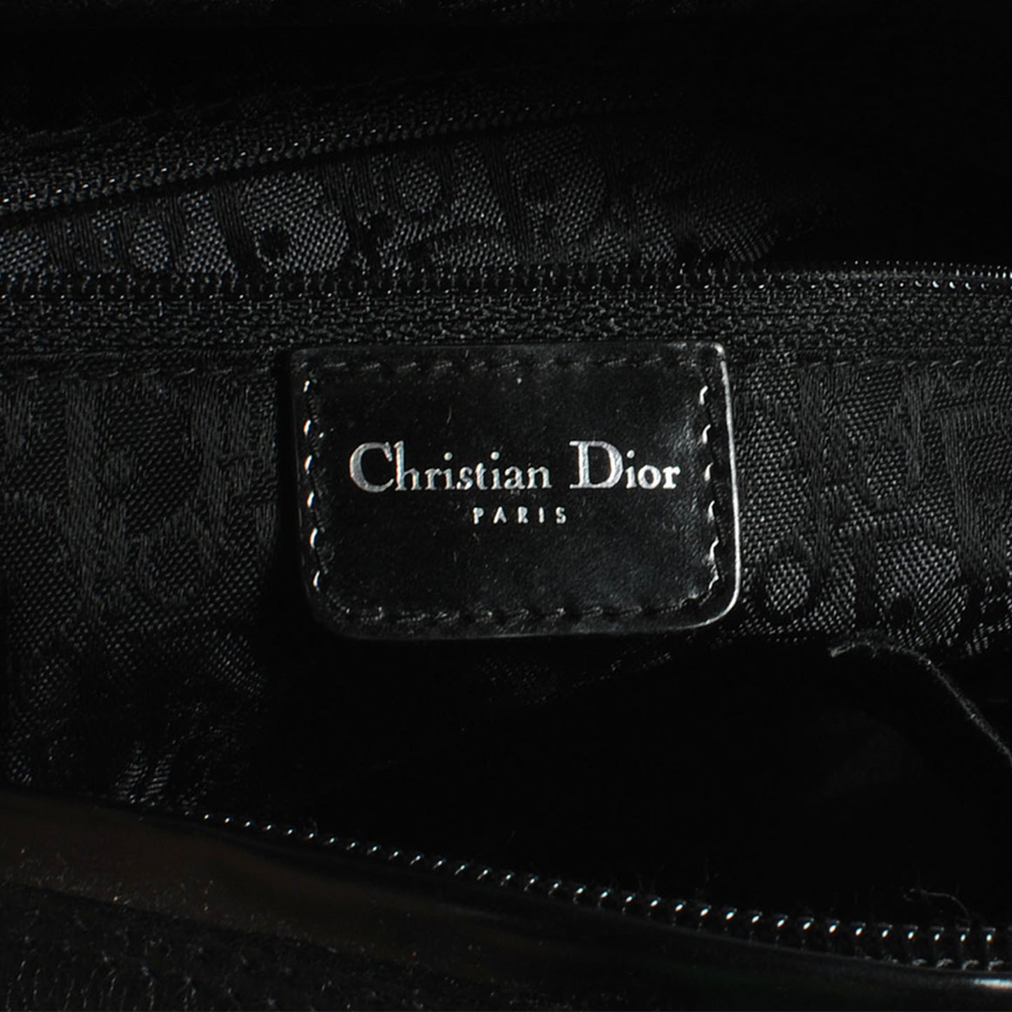 CHRISTIAN DIOR 2004 BLACK LEATHER GAMBLER DICE BOWLER BAG