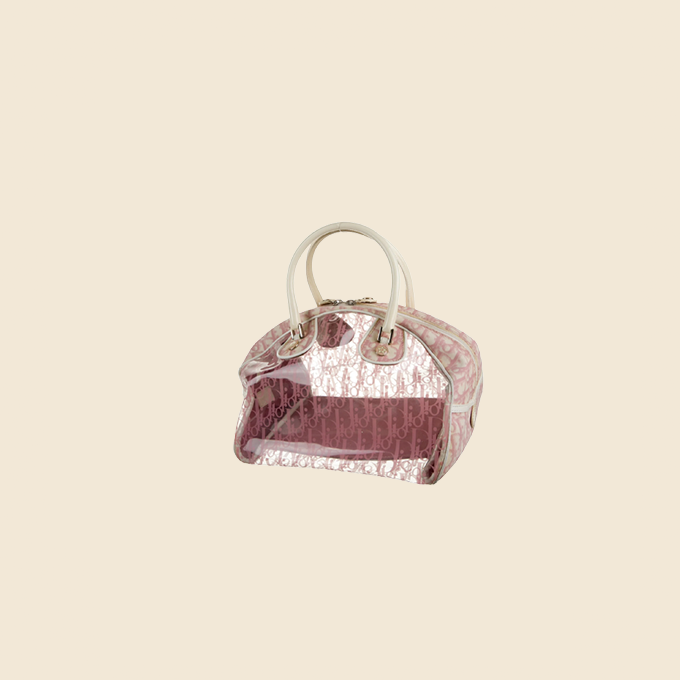 CHRISTIAN DIOR PINK GIRLY RAIN BOWLER BAG