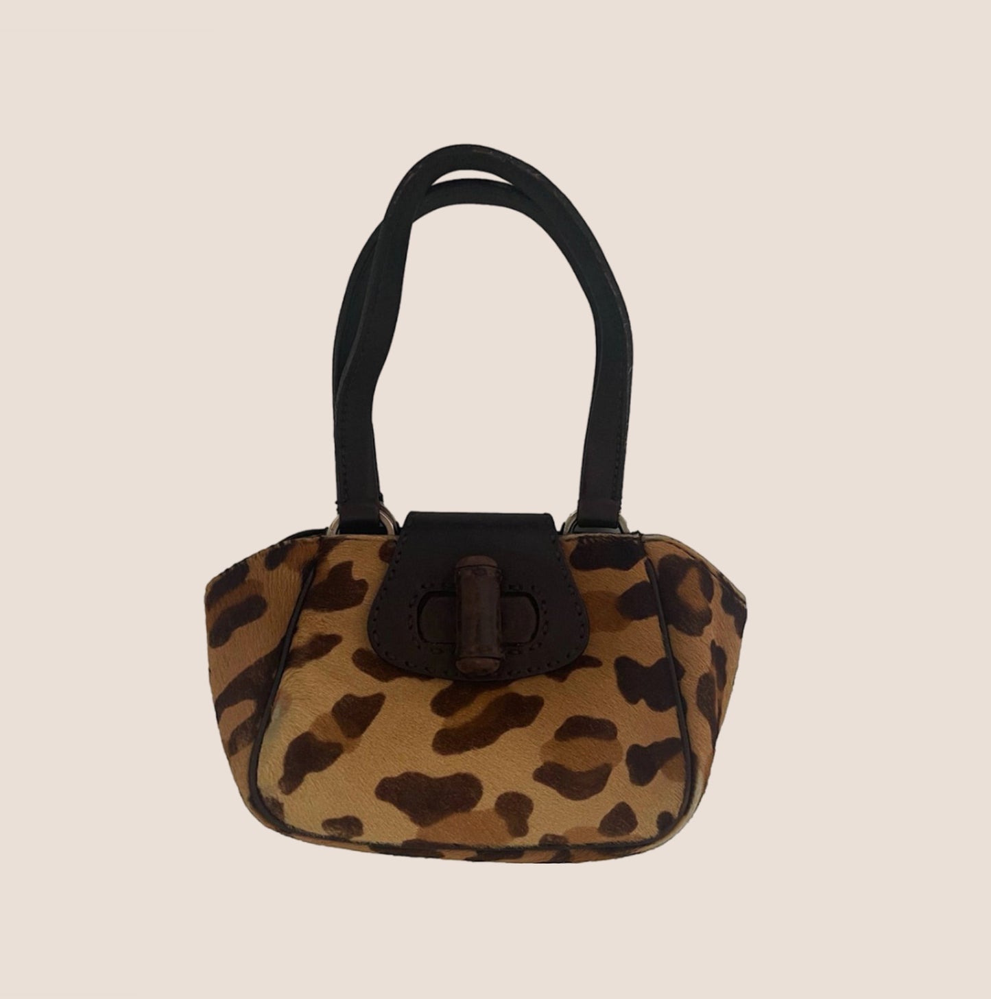 PRADA 2000 PONY HAIR LEOPARD PRINT MINI PURSE