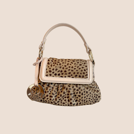 FENDI PINK LEOPARD PRINT MINI CHEF BAG