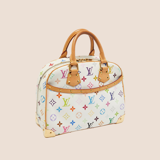 LOUIS VUITTON TAKASHI MURAKAMI WHITE MULTICOLOUR TROUVILLE BAG